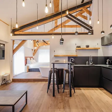Apartment Mohom - Berges Du Rhone - Bath And Kitchen With A View Lyon
